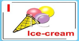 I Is For Ice Cream Alphabet Card - Royalty Free Clipart Picture